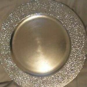 Silver Glitter Plate Chargers, Set of 6